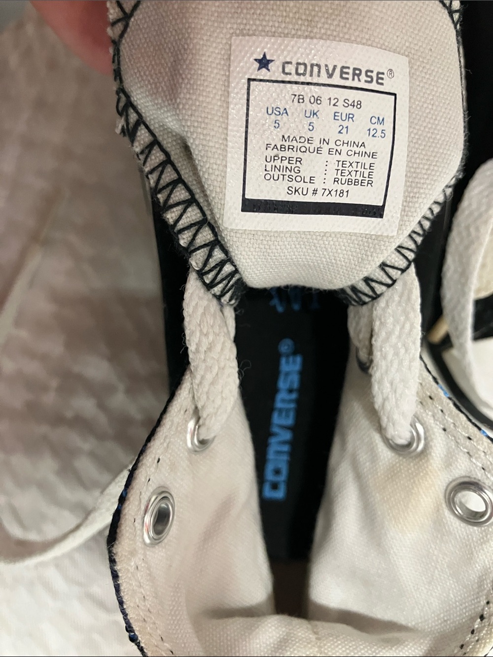 Converse Kids Black High-Top Sneakers with Blue Graphic - Picture 4 of 7